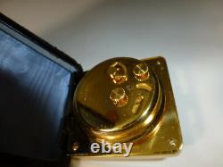 Rare Vintage Swiss Jaeger Lecoultre Memovox Alarm 8 Days Clock Gold Gilt Case