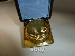Rare Vintage Swiss Jaeger Lecoultre Memovox Alarm 8 Days Clock Gold Gilt Case