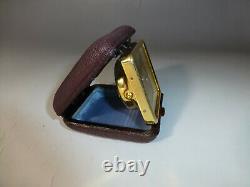 Rare Vintage Swiss Jaeger Lecoultre Memovox Alarm 8 Days Clock Gold Gilt Case
