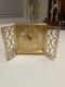 Rare Vintage Swiss L Bucherer Gold Gilt Brass clock 15 Jewels Works