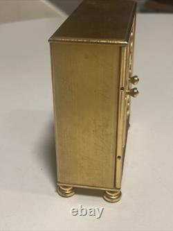 Rare Vintage Swiss L Bucherer Gold Gilt Brass clock 15 Jewels Works