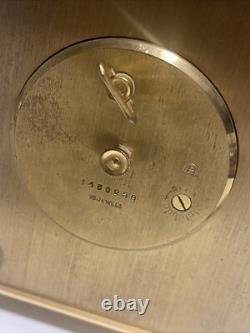Rare Vintage Swiss L Bucherer Gold Gilt Brass clock 15 Jewels Works