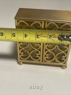 Rare Vintage Swiss L Bucherer Gold Gilt Brass clock 15 Jewels Works