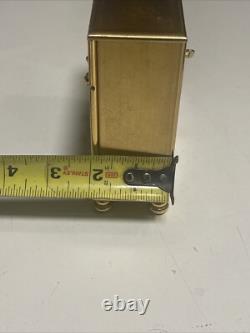 Rare Vintage Swiss L Bucherer Gold Gilt Brass clock 15 Jewels Works