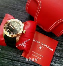 Rare Vintage Swiss Legend Commander Mens Dive Watch In Box