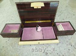 Rare Vintage Swiss MAPSA Dancing Ballerina Musical Jewelry Box Automaton