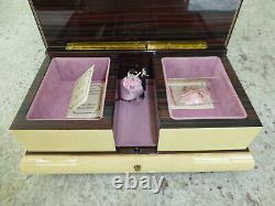 Rare Vintage Swiss MAPSA Dancing Ballerina Musical Jewelry Box Automaton