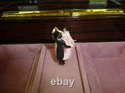 Rare Vintage Swiss MAPSA Dancing Ballerina Musical Jewelry Box Automaton