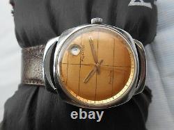 Rare Vintage Swiss Made Golden Dial Fortis Trueline Mens Automatic Watch