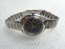 Rare Vintage Swiss Made Oris Blue Dial Ladies Hand-Winding Mechanical Wristwatch