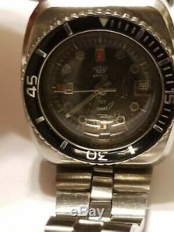 Rare Vintage Swiss Made Prince Squale Diving Watch All Stainless Steel