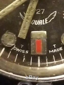 Rare Vintage Swiss Made Prince Squale Diving Watch All Stainless Steel