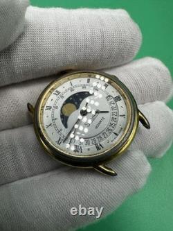 Rare Vintage Swiss Made SILVANA Quartz With Moon Phase Watch New Battery/Works