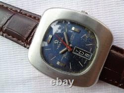 Rare Vintage Swiss Made Tressa Laser Beam Blue Dial Ss Mens Automatic Wristwatch
