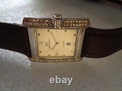 Rare Vintage Swiss Mens MV Matio Valentino Curved Ss Case Quartz Wristwatch