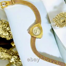 Rare Vintage Swiss Nivada Gold-Plated Modernist Watch 70016