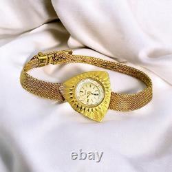 Rare Vintage Swiss Nivada Gold-Plated Modernist Watch 70016