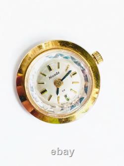 Rare Vintage Swiss Nivada Gold-Plated Modernist Watch 70016
