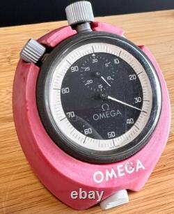 Rare Vintage Swiss Omega Manual Winding Stopwatch With Original Omega Box