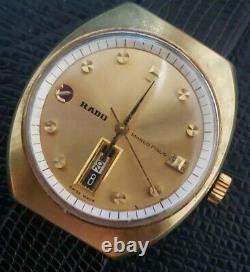 Rare Vintage Swiss Rado 1977 Marco Polo 25 Jewels Auto Triple Date & New Band