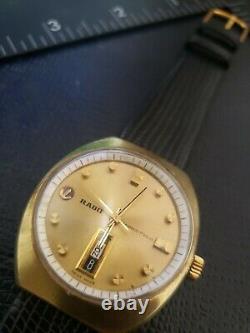 Rare Vintage Swiss Rado 1977 Marco Polo 25 Jewels Auto Triple Date & New Band