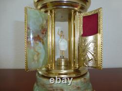 Rare Vintage Swiss Reuge Dancing Ballerina Music Box Carousel Items Holder