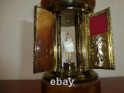 Rare Vintage Swiss Reuge Dancing Ballerina Music Box Carousel Items Holder