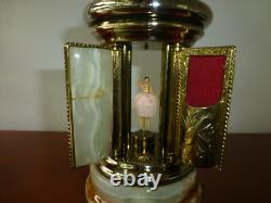 Rare Vintage Swiss Reuge Dancing Ballerina Music Box Carousel Items Holder