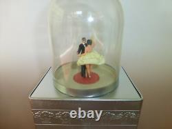 Rare Vintage Swiss Reuge Dancing Music Box Automaton Musical Storage Metal Case