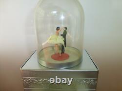Rare Vintage Swiss Reuge Dancing Music Box Automaton Musical Storage Metal Case
