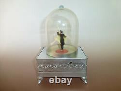 Rare Vintage Swiss Reuge Dancing Music Box Automaton Musical Storage Metal Case