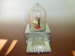 Rare Vintage Swiss Reuge Dancing Music Box Automaton Musical Storage Metal Case