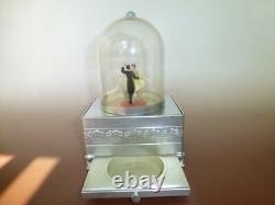 Rare Vintage Swiss Reuge Dancing Music Box Automaton Musical Storage Metal Case