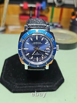 Rare & Vintage Swiss Seawatch Diver Watch WithDate In Blue