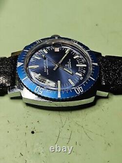 Rare & Vintage Swiss Seawatch Diver Watch WithDate In Blue