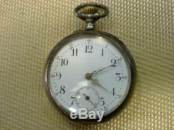 Rare Vintage Swiss Silver Pocket Watch