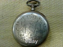 Rare Vintage Swiss Silver Pocket Watch