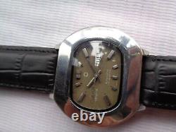 Rare Vintage Swiss Ss Omax Geneve Gray Tv Dial Dayd Mens Automatic Wristwatch