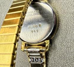 Rare Vintage Swiss Watch Manual 17 Jewel Gold Plaque 20 Women's
