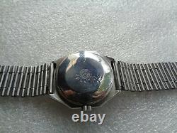 Rare Vintage Swiss West End Watch Sower Hexagon Ss Men's Automatic Wristwatch