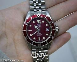 Rare Vintage Tag Heuer Red Dial 1000 Series Wristwatch 980 913 N Swiss Made