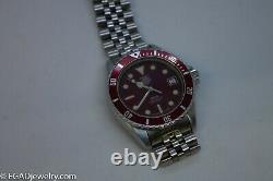 Rare Vintage Tag Heuer Red Dial 1000 Series Wristwatch 980 913 N Swiss Made