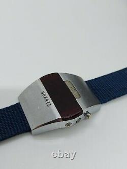 Rare Vintage Tell Red LED Digital Quartz Men's Watch Swiss 1970