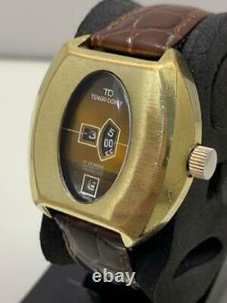 Rare Vintage Tenor-Dorly Jump Hour Automatic Digital Incabloc Swiss Men's Watch
