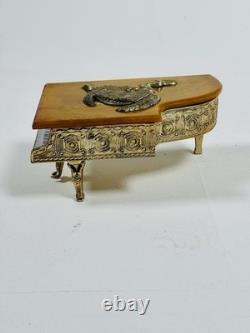 Rare Vintage Thorens Swiss-Made Grand Piano Music Box with Jewelry Compartment