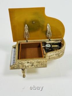 Rare Vintage Thorens Swiss-Made Grand Piano Music Box with Jewelry Compartment