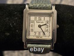 Rare Vintage Tiffany & Co Stainless Steel Swiss Made Square Quartz Ladies Watch