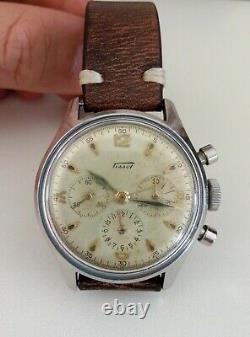 Rare Vintage Tissot Chronograph Ww2 Lemania Mov. Ch27 Man's Swiss Watch