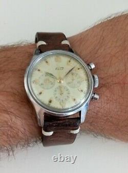 Rare Vintage Tissot Chronograph Ww2 Lemania Mov. Ch27 Man's Swiss Watch