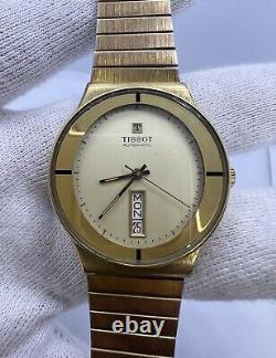 Rare Vintage Tissot Day-Date Gold Plated Automatic Swiss Wrist Watch